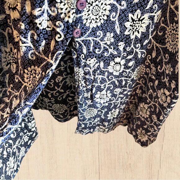 90s vintage maxi crepe button down sleeveless dress - Picture 3 of 9